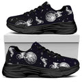 Astronaut Pug In Space Pattern Print Black Chunky Shoes
