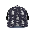 Astronaut Pug In Space Pattern Print Black Mesh Trucker Hat