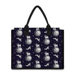 Astronaut Pug In Space Pattern Print Canvas Tote Bag