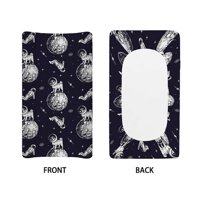 Astronaut Pug In Space Pattern Print Changing Pad Cover