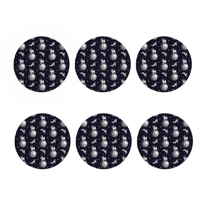 Astronaut Pug In Space Pattern Print Coaster Set
