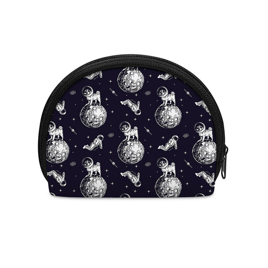 Astronaut Pug In Space Pattern Print Coin Purse