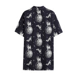 Astronaut Pug In Space Pattern Print Cotton Hawaiian Shirt