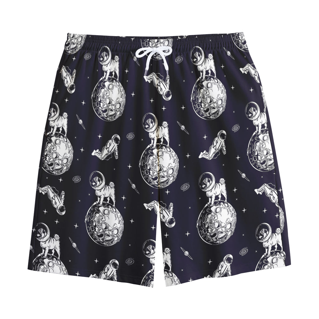 Astronaut Pug In Space Pattern Print Cotton Shorts