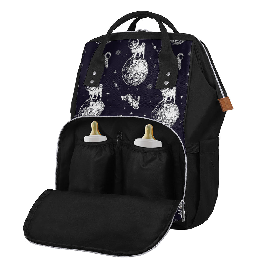 Astronaut Pug In Space Pattern Print Diaper Bag