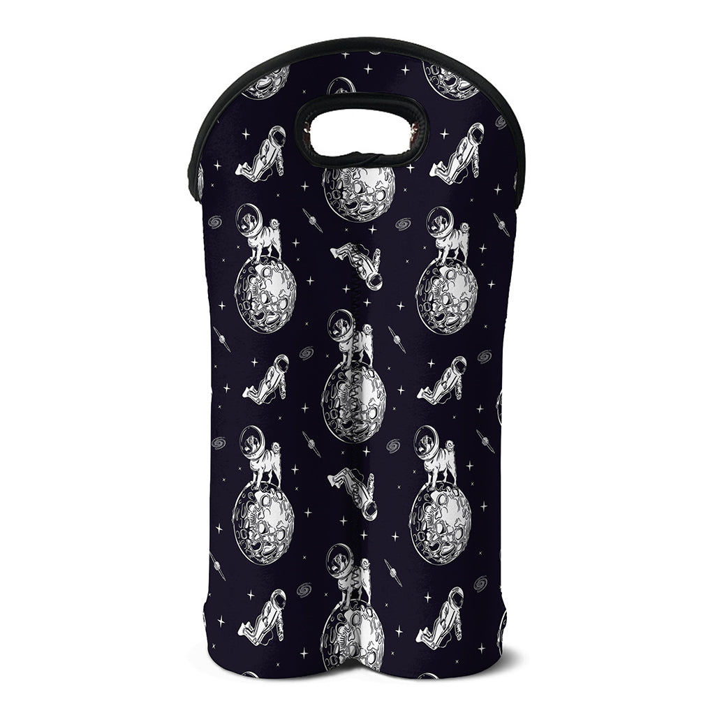 Astronaut Pug In Space Pattern Print Double Neoprene Wine Tote