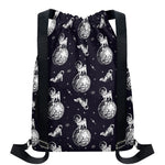 Astronaut Pug In Space Pattern Print Drawstring Backpack