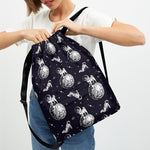 Astronaut Pug In Space Pattern Print Drawstring Backpack