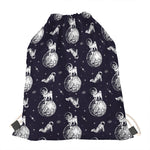Astronaut Pug In Space Pattern Print Drawstring Bag