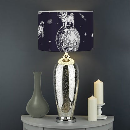 Astronaut Pug In Space Pattern Print Drum Lamp Shade