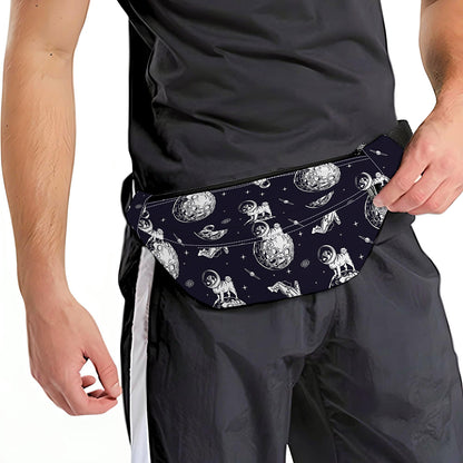Astronaut Pug In Space Pattern Print Fanny Pack