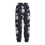 Astronaut Pug In Space Pattern Print Fleece Lined Knit Pants