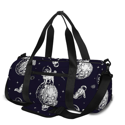 Astronaut Pug In Space Pattern Print Gym Bag