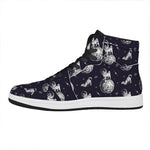 Astronaut Pug In Space Pattern Print High Top Leather Sneakers