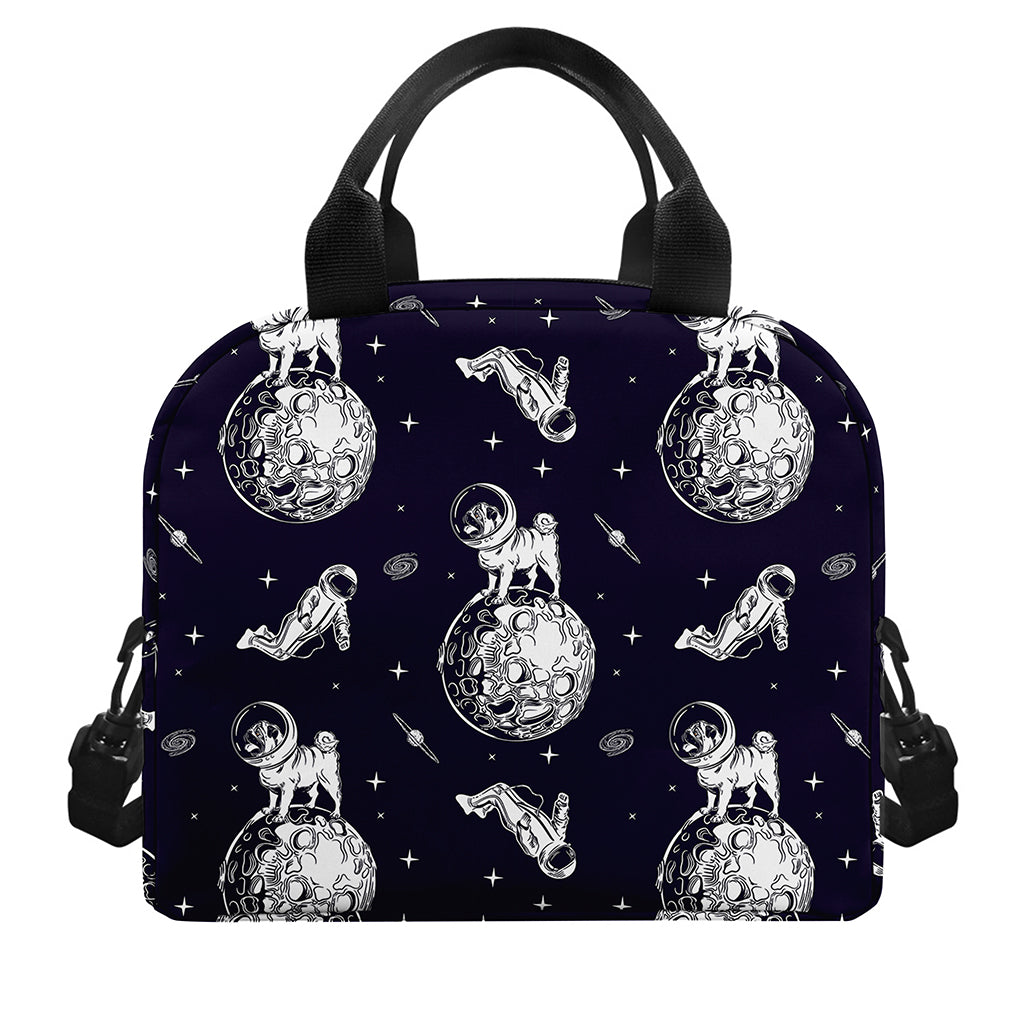 Astronaut Pug In Space Pattern Print Insulated Lunch Bag