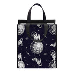 Astronaut Pug In Space Pattern Print Insulated Lunch Tote