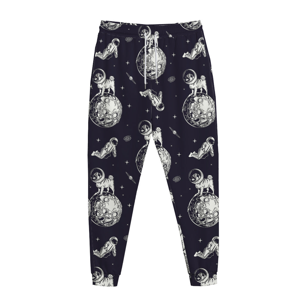 Astronaut Pug In Space Pattern Print Jogger Pants