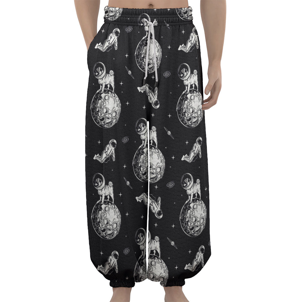 Astronaut Pug In Space Pattern Print Lantern Pants