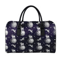 Astronaut Pug In Space Pattern Print Leather Duffel Bag