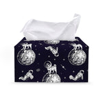 Astronaut Pug In Space Pattern Print Leather Tissue Box Cover
