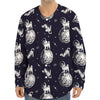 Astronaut Pug In Space Pattern Print Long Sleeve Baseball Jersey