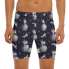 Astronaut Pug In Space Pattern Print Men's Long Boxer Briefs