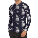 Astronaut Pug In Space Pattern Print Men's Long Sleeve Rash Guard