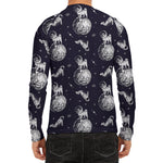 Astronaut Pug In Space Pattern Print Men's Long Sleeve Rash Guard