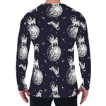 Astronaut Pug In Space Pattern Print Men's Long Sleeve T-Shirt
