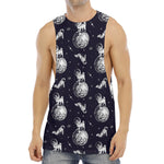 Astronaut Pug In Space Pattern Print Men's Muscle Tank Top