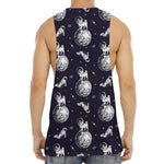 Astronaut Pug In Space Pattern Print Men's Muscle Tank Top