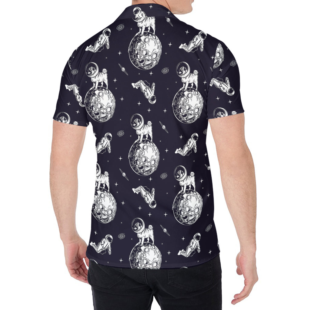 Astronaut Pug In Space Pattern Print Men's Shirt