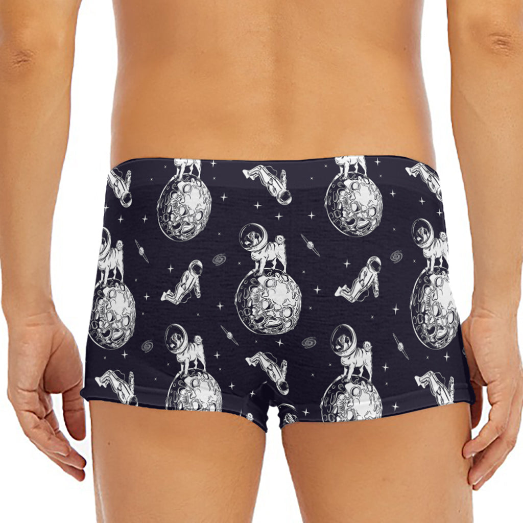 Astronaut Pug In Space Pattern Print Men's Short Boxer Briefs