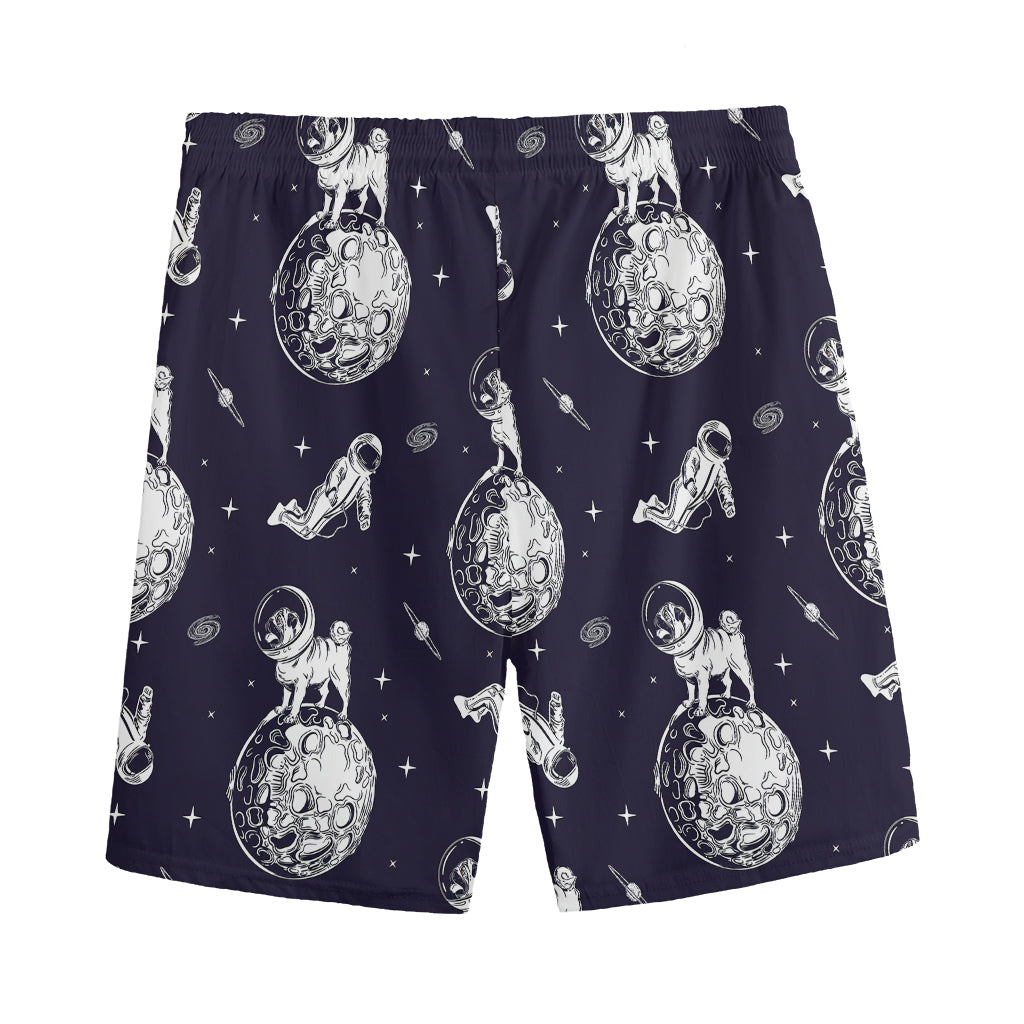 Astronaut Pug In Space Pattern Print Men's Sports Shorts