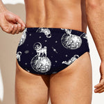 Astronaut Pug In Space Pattern Print Men's Swim Briefs