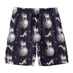 Astronaut Pug In Space Pattern Print Men's Swim Trunks