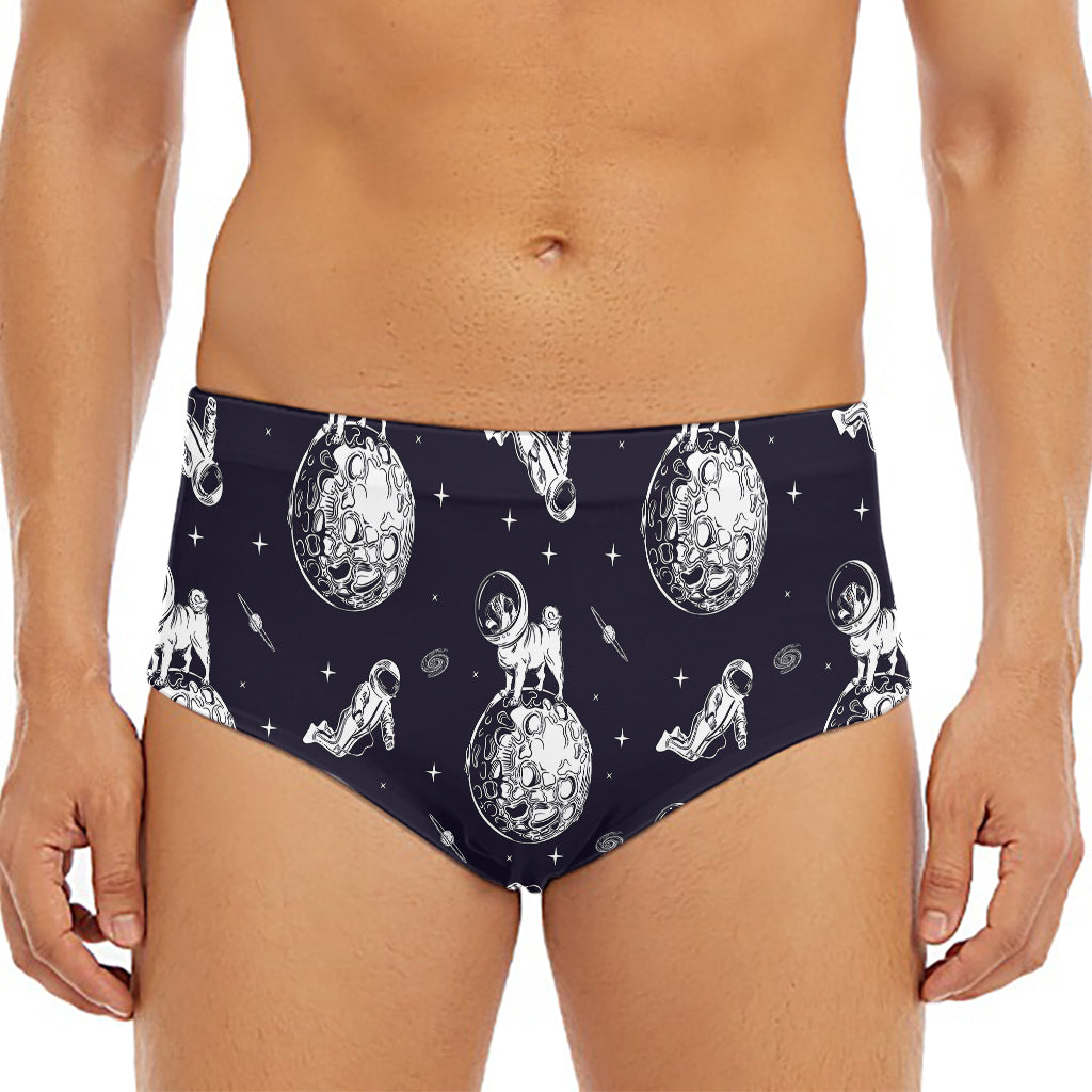 Astronaut Pug In Space Pattern Print Men's Triangle Swim Briefs