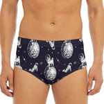 Astronaut Pug In Space Pattern Print Men's Triangle Swim Briefs