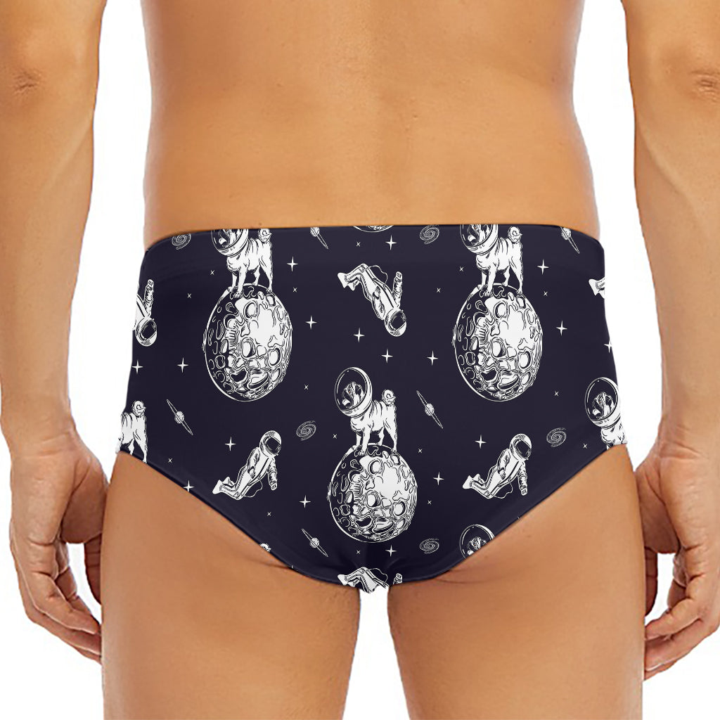 Astronaut Pug In Space Pattern Print Men's Triangle Swim Briefs
