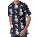 Astronaut Pug In Space Pattern Print Men's Velvet T-Shirt