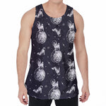 Astronaut Pug In Space Pattern Print Men's Velvet Tank Top