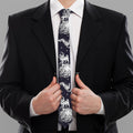 Astronaut Pug In Space Pattern Print Necktie