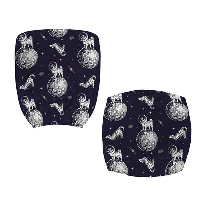 Astronaut Pug In Space Pattern Print Office Chair Cover