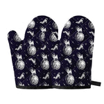 Astronaut Pug In Space Pattern Print Oven Mitts