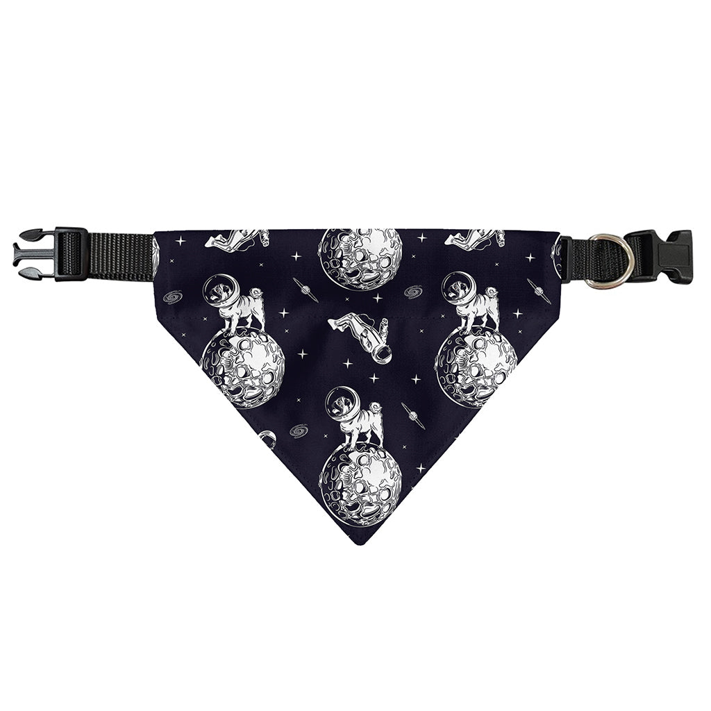Astronaut Pug In Space Pattern Print Over The Collar Dog Bandana