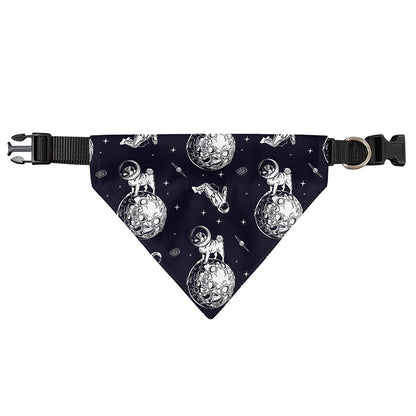 Astronaut Pug In Space Pattern Print Over The Collar Dog Bandana