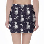 Astronaut Pug In Space Pattern Print Pencil Mini Skirt