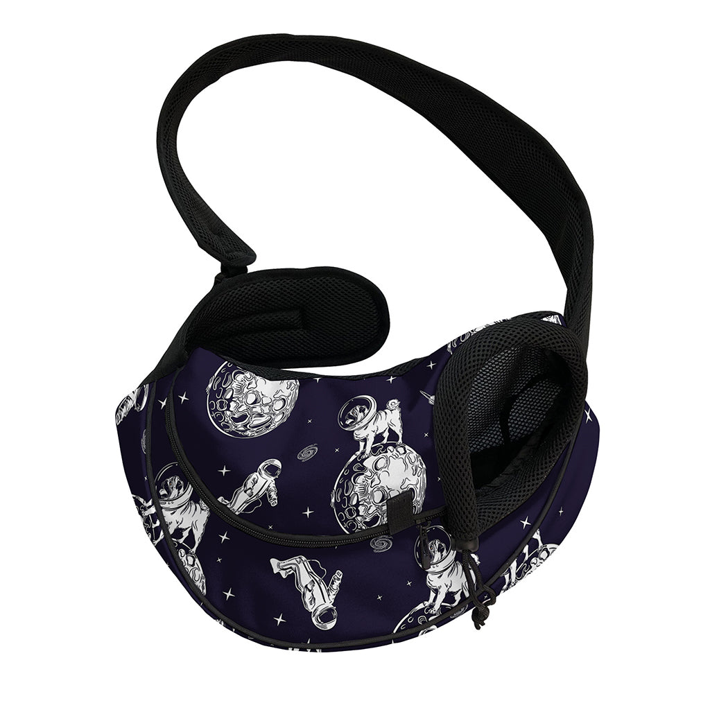 Astronaut Pug In Space Pattern Print Pet Sling Carrier