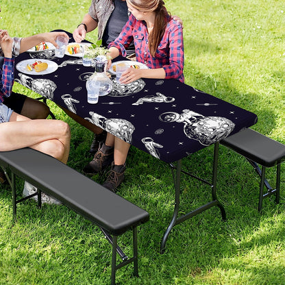 Astronaut Pug In Space Pattern Print Picnic Table Cover