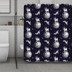 Astronaut Pug In Space Pattern Print Polyester Shower Curtain